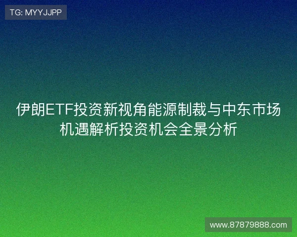 伊朗ETF投资新视角能源制裁与中东市场机遇解析投资机会全景分析